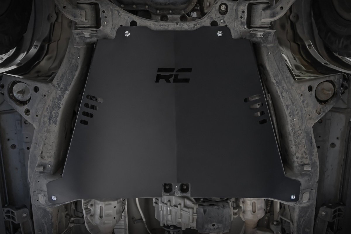 Toyota Tacoma Catalytic Converter Shield - Rough Country - Anti-Theft Skid Plate, 14-gauge Steel - '16-'23